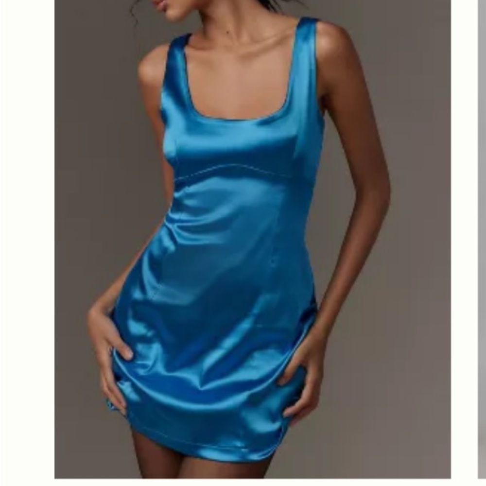 Maeve Square-Neck Satin Mini Dress